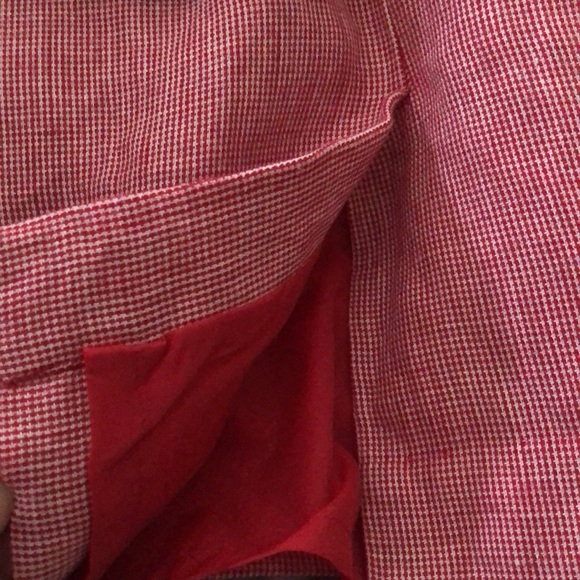 Talbots Irish Linen Red White Pencil Skirt size 4P - Picture 9 of 9